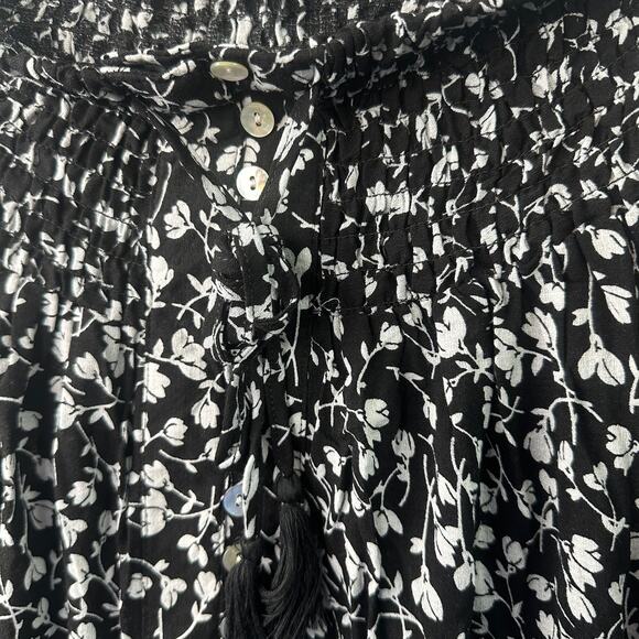 Rachel Zoe Black & White Boho Ditsy Floral High-Waist Skirt – Size M - Picture 4 of 7